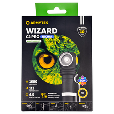 armyTek Wizard C2 Pro Nichia 日亞 攝影補光多功能頭燈 1600流明 高顯, 1個, Black
