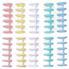 Madakkumi DIY裝訂6孔活頁環 5款 x 2入組, 馬卡龍色, 1組