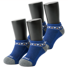 FOOTER 經典圖騰運動氣墊船型除臭襪 16~19cm 兒童運動襪, 2雙, 藍色, M