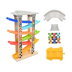 ToP BRIGHT 特寶兒 視覺追蹤小賽車 頂層停車場設計 附標數小車 環保安全材質, Multi-color, 1組