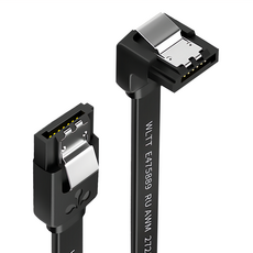 山澤 SATA3.0 6Gbps SSD雙通道高速資料傳輸線 升級款直對彎, 50cm, 1條