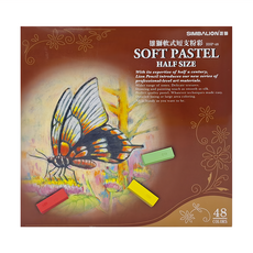 SIMBALION 雄獅 軟式短支粉彩 HSP-48, 48色, 1盒