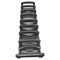 E.dot 可調距碗盤收納架 大號 太空鋁 塑膠 41x12x8cm, 黑色, 1個, 2
