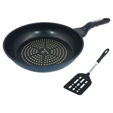 CoCoREX 鑽石塗層平底鍋 + 黑色方形鍋鏟, 28cm, 1組