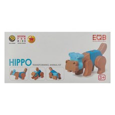 EQB 益智旋轉積木組 Single，河馬變形動物套件，3歲+, 河馬哥, 1盒