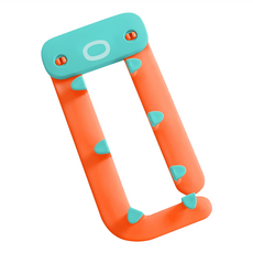 可愛章魚水槽濾網架 瀝水架 9 x 19 x 2.5cm, 橙紅色, 1個