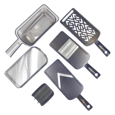 KAI 貝印 関孫六 調理器組 DH-3333 含磨泥板 刨絲板 V型刨片板 安全輔助器 蓋子 收納盒, 2mm, 1組