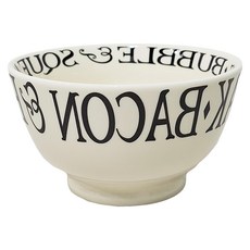 JUST HOME 早安字母陶瓷碗5吋碗, 白色, 6個