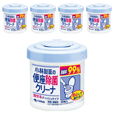 KOBAYASHI 小林製藥 馬桶坐墊清潔濕紙巾 浴廁抽取式 可分解於水中, 45g, 1入, 5罐