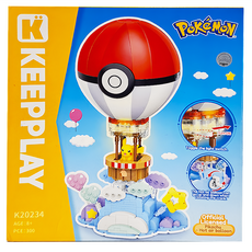 QMAn 啟蒙 KEEPPLAY 造型組合玩具 寶可夢皮卡丘探險熱氣球，官方授權, 1盒
