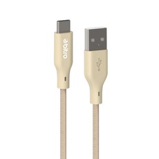 bitro USB-A-USB-C 柔韌編織傳輸快充線, 1.2m, 奶茶杏, 1條