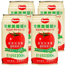 KAGOME 可果美 番茄汁, 台灣製造 鮮紅番茄 健康泉源, 340ml, 4罐