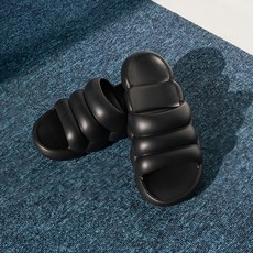 Healing Spot 蓬鬆雲朵拖鞋, 黑色, 1組