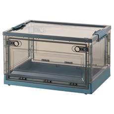 三開收納箱 25L, 38.5 x 29 x 23.5cm, 藍色 + 茶色, 1個