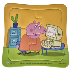 世一 粉紅豬佩佩這一家幼幼拼圖, 4片, 粉色, 1個