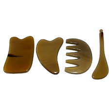 Smart bearing 智慧魔力 天然犛牛角刮痧4件組, Wood Tone, 1組