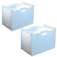 小麥購物 站立式風琴夾 方形 E105 298g, 天青藍, 2本