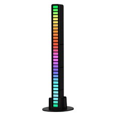 葉子小舖 RGB拾音同步節奏燈, 黑色 充電款, 1個