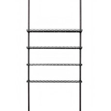 dayneeds 日需百備 第二代 頂天立地烤漆收納架 + 搭ㄇ網 4片 + 附PP板 4片, 烤漆黑, 1組