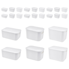 無印日式收納盒, PP材質, 白色/杏色/灰色, 大(30.5 x 18.5 x 12cm) x 2 + 中(24 x 16 x 10cm) x 2 + 小(20.5 x 14 x 7cm) x 2, 4組