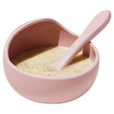 coaa-coaa 矽膠湯碗匙組, 湯碗 + 湯匙, 寶寶粉, 1組