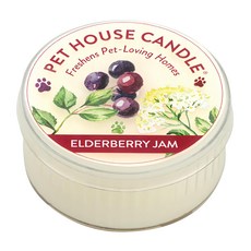PET HOUSE 室內除臭寵物香氛蠟燭，接骨木莓香氛，43g，持續使用長達12小時, 1罐