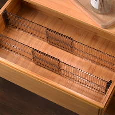 可伸縮抽屜分隔板 275~510 x 80mm 4片, 透黑色, 2包