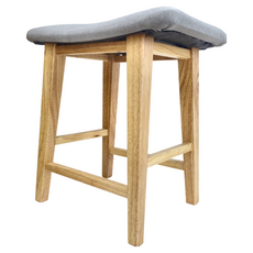 MH家居西力特原木椅凳 方形橡膠樹亞麻布坐墊, 淺灰色, 1個