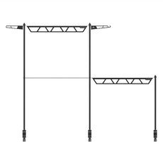ISE MOUNT 小島嶼山 幾何桌面置物架 A款組合款 46 x 10cm, 黑色, 2層, 1個