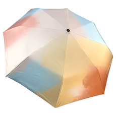 KissDiamond 青山雲霧質感油畫晴雨兩用黑膠自動傘 KDU-111 28CM