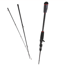 Okuma 寶熊釣具 Ceymar 凱莫斯 三節式釣竿 路亞竿 竿身X編織包覆強化 分段EVA握把 不鏽鋼SiC斜口防纏導環, 6.6尺, 黑紅色