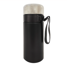 PUSH!餐具 茶水分離泡茶杯 20 x 7cm 281g, 黑色, 420ml, 1瓶