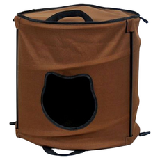 IRIS OHYAMA 愛麗思歐雅瑪 摺疊單層貓咪遊樂場 IR-DCC1302A102599, 貓臉 棕色 + 黑色, 1個