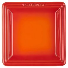 LE CREUSET 瓷器正方盤, 火焰橘, 1個