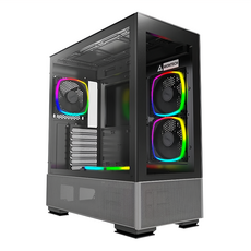 MONTECH 君主 SKY TWO BLACK 電腦機殼 黑色 支援4顆ARGB PWM風扇, 1個