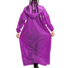 Crocodile 鱷魚 彩格前開雨衣, 紫色, 4XL