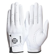 TECH SKIN 女款精英合身全羊皮高爾夫雙手手套, 1組, 白色