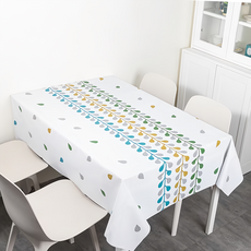 日系清新手繪桌巾- 防水防油 耐熱防燙, 140 x 140cm, 枝葉, 1個