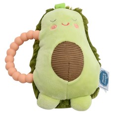 Mary Meyer 蜜兒 柔軟手搖鈴 酪梨QQ 吸睛造型 幫助孩子提早認識水果 可水洗安心磨牙啃咬, 酪梨, 1個