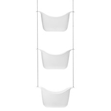 UMBRA Bask吊掛式浴室瀝水收納架 雲朵白 浴室收納 置物架 瓶罐架 瀝水籃 三層, 3個