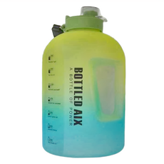 彈蓋吸管刻度運動水壺 超大容量, 綠色, 2.2公升, 1個