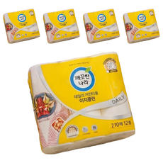 KleanNara 可綠納樂 Easy Clean 捲筒式廚房紙巾 - 100%天然紙漿 210枚, 12捲, 5袋