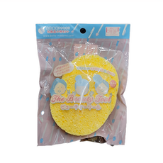 BELLE MADAME 貝麗瑪丹 圓形洗臉海綿 3個, 1包, 黃色
