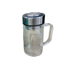 AWANA 寬口濾網雙層玻璃杯 300ml, 1個, 透明