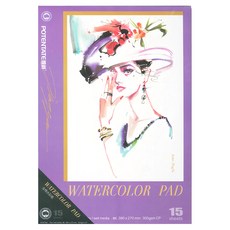 遵爵 時尚插畫全棉水彩本 8K中粗紋 15頁300g, 8K(380 x 270mm), 1本
