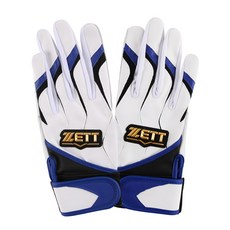 ZETT 雙手用打擊棒球手套 BGK-595, 白色 + 藍色, 1套
