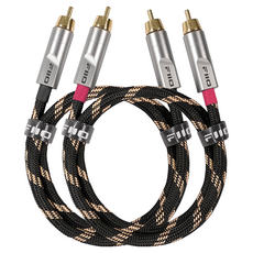 FIIO 飛傲 雙RCA公轉RCA公 音源對錄線, 鍍銀銅線, 石墨烯層, 魚絲編織, LR-RCA4L, 1組, 混合色
