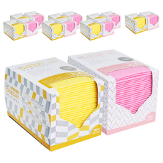 New 抽取型拋棄式清潔巾 2盒 黃色+粉色 30cm x 20cm, 30片, 8盒