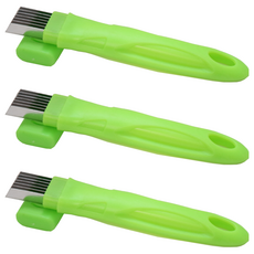 不鏽鋼蔥絲刀, 綠色, 16cm, 可重複性使用, 3支