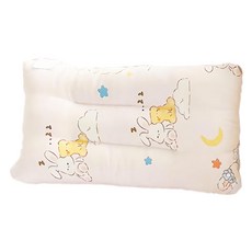 萊賽爾涼感兒童安撫水洗枕 100%長絨棉 安撫荳荳絨, 瞌睡兔兔熊, 43x28cm±2cm